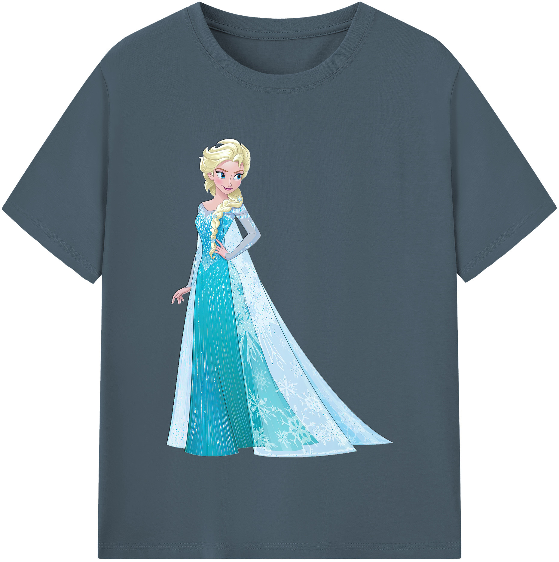アナと雪の女王 アンナ エルサ Frozen Anna Elsa 綿100％半袖Tシャツ（フロントプリント）